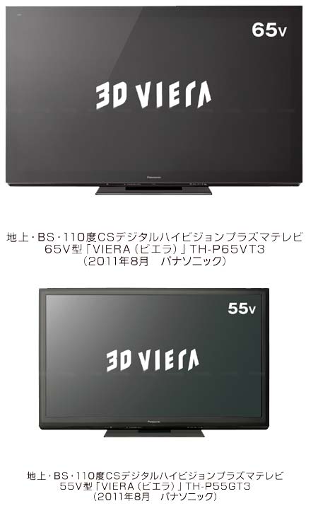 Плазменные 3Д телевизоры от Panasonic - TH-P65VT3 и TH-P55GT3
